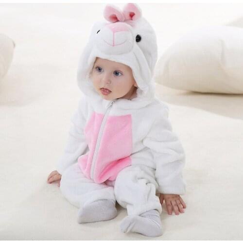 SAILEROAD Baby Cute Rabbit Kigurumi Pajamas Kids Cartoon Animals Cosplay Costume Warm Soft Flannel Onesie Pyjamas Body Suits
