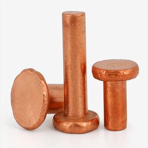 M2m2.5m6m8 red copper flat head solid rivet cap hand striking willow nail GB109