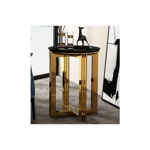 Postmodern light luxury small apartment marble sofa edge several living room gold-plated corner several households round a few s