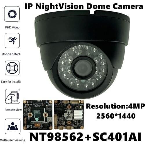 NT98562+SC401AI IP Ceiling Dome Camera Indoor 4MP 2560*1440 24 LEDs IRC VMS XMEYE ONVIF Low illumination Radiator P2P RTSP
