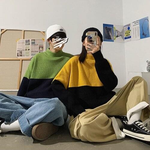 Casual Male Fashion Clothing 2021 Winter New Couple Sweaters Casual Warm Man Pullovers Autumn Graphic Printed