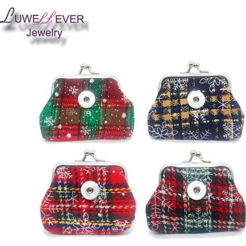 Christmas Mini 023 Fabric 18mm Snap Button Kids Women Bag Charms Multifunction Keyring Key Rings Purse jewelry 9cm*7cm*7cm