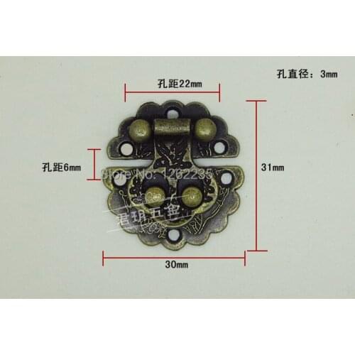 30 * 31mm Antique lock Jewelry box hasp Alloy buckle bird box Crafts Accessories Wholesale