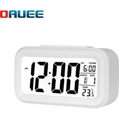 LED Digital Alarm Clock Electronic Digital Alarm Screen Desktop Clock Home Office Backlight Snooze Data Calendar Desk Clocks