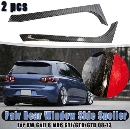 Rear Window Side Canard Spoiler Splitter Trim for Golf 6 MK6 R GTD 2008-2013 Carbon Fiber Style
