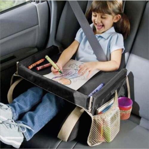 Newly Waterproof Car Seat Tray Kids Toys Food Storage Table Infant Stroller Holder for Children Travel Dining Drinking In-Car