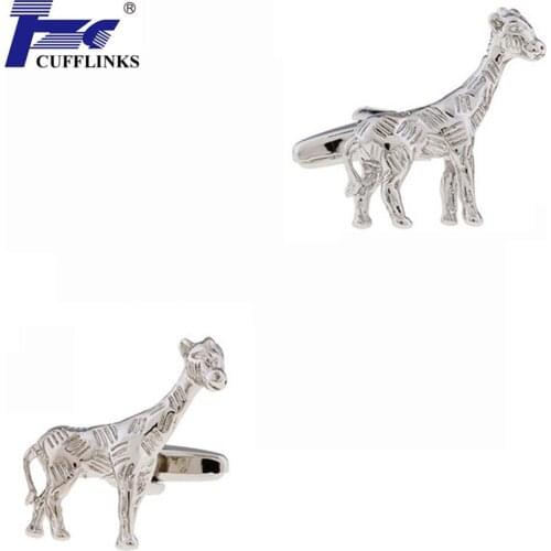 TZG Siver Giraffe Cufflink Cuff Link 2 Pairs Free Shipping