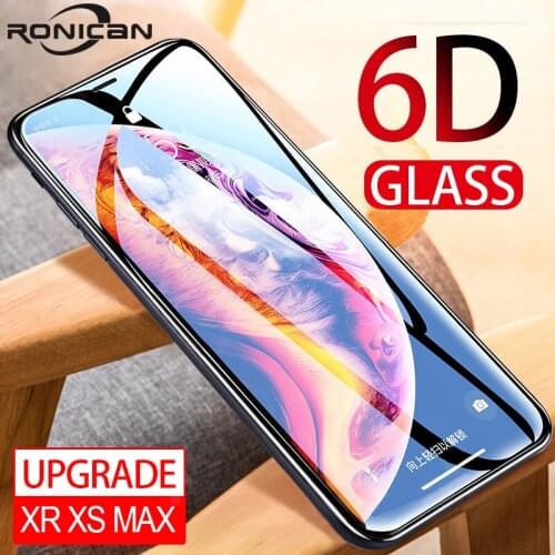 RONICAN Protective Glass on the For iPhone X XS Max XR Tempered Screen Protector Film 0.25mm 6D Curved Edge Glass XR XS Max Film