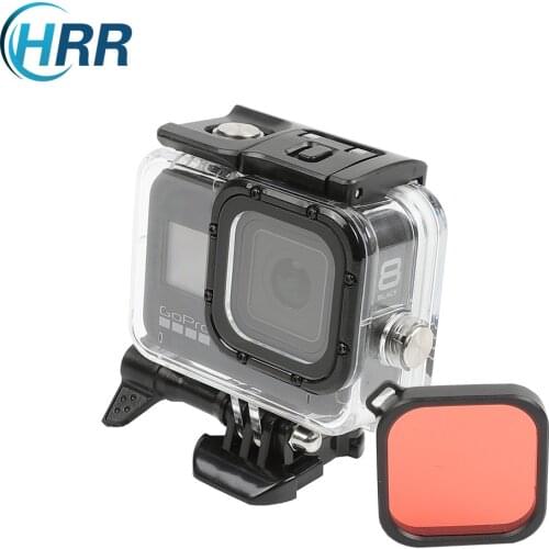 Protective Housing Waterproof Case for GoPro Hero 8 Blcak Action Camera,With Red Filter for Go Pro 8 Accessories(60M/197ft)