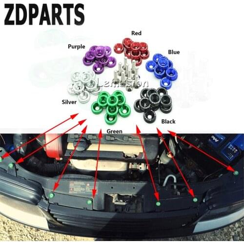 ZDPARTS 10X 6Color Car Hood Modified Screw Gaskets For Audi A3 A4 B7 B8 B6 A6 C6 C5 Q5 VW Passat B5 B6 B7 Golf 4 7 6 T5 T4 Polo