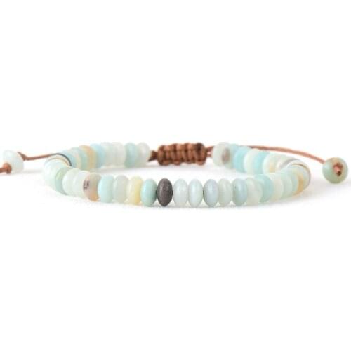 Women Bracelet Disc Shape Amazonite Friendship Bracelets Fashion Punk Bracelet Women Jewelry Gifts