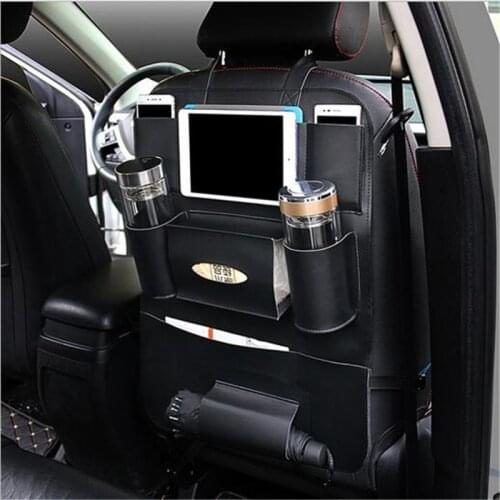 1 X Car Seat Back PU Leather Storage Bag Organizer Travel Box Pocket Multi-pocket Protector Kids Anti- kick Universal