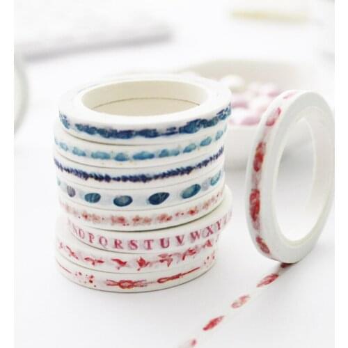 1 Pcs Creative Cartoon Mini Finely Divided Colored Masking Tape DIY Paper Adhesive Sticker Decorative Student Stationery Gift