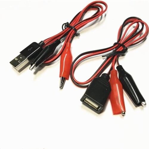 1pair USB Alligator Clips Crocodile Wire Male/female To USB Tester Detector DC Voltage Meter Ammeter Capacity Power Meter