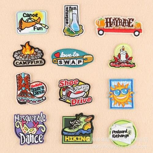 20pcs/lot 3M Adhesive Embroidery Patches Letters Clothing Decoration Sports Biker T-shirt Diy Iron Heat Transfer Applique