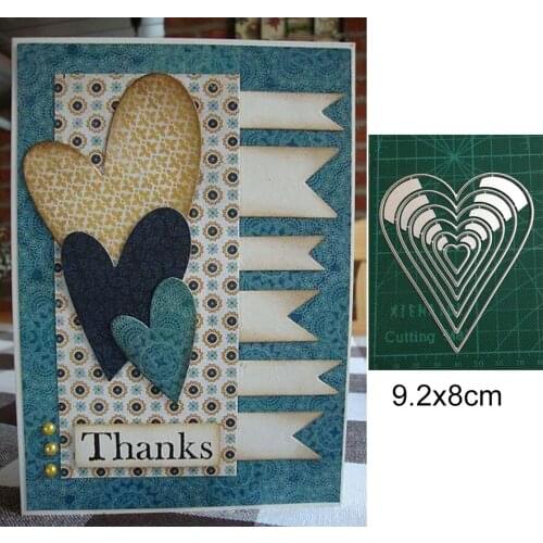 3pcs/set basic love heart Frames Metal Cutting Dies Scrapbooking Stencil DIY Paper Card Decorative Embossing Die Cut Craft Dies