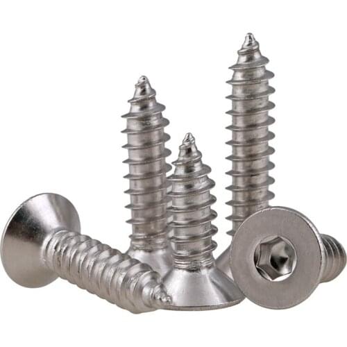 30pcs M3 stainless steel Allen countersunk screws hex socket flat head screw self-tapping Pointed tail bolt 6mm-20mm length