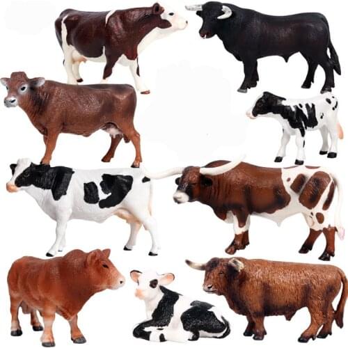 41 Style Simulation Bull/rhinoceros Model Figure Collectible Toys Solid Buffalo Animal Action Figures Kids Movable Toy