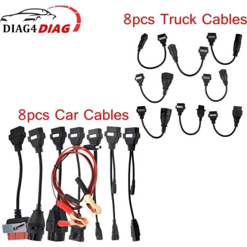 8pcs Full Set Car Cables 8pcs Truck Cables OBD2 Scanner Car Diagnostic Interface Full Set Cables OBD OBD2 Scanner