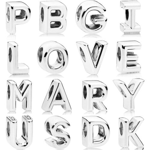 Fit Original Pan Charms Bracelet Women Letters Alphabet Charm Love Name Letter Beads for Jewelry Making DIY Pulseras Accessories