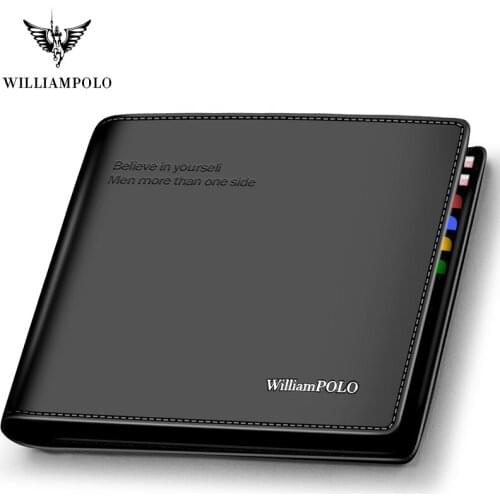 Genuine Leather Wallets Men Short Wallet Business Brand Leather Card Holder Money Cash Wallet Purses Pockets men‘s purse