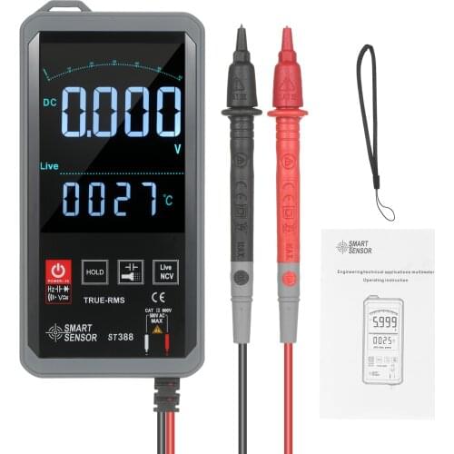 SMART SENSOR ST388 Autoranging LCD Digital Multimeter with Audible NCV True RMS 6000 CountsTester for AC/DC Voltage Capacitance