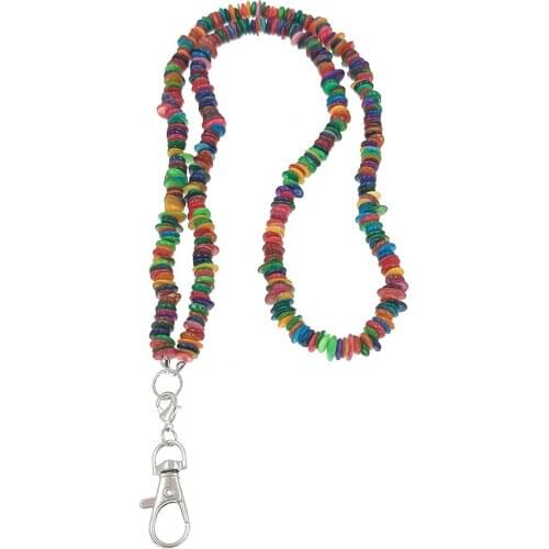 Colorful Shell Lanyard Necklaces Badge Holder ID Card Name Id Badge Holder Lanyards for key necklace name badge holders