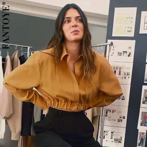 Желтые блузки FANTOYE China At AliExpress