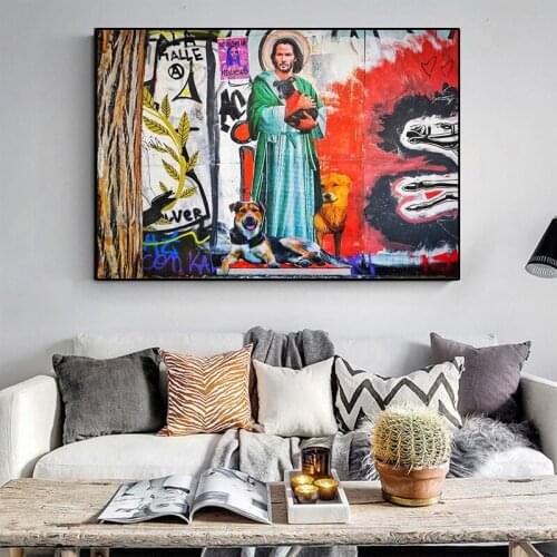 Graffiti Art Street Art Canvas Painting Cuadros Posters Wall Art for Living Room Home Decor (No Frame)