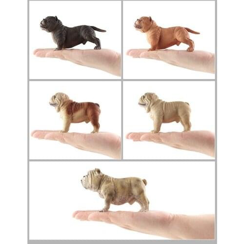 Simulation Bulldog Figures Figures Cute Funny Toys Brinquedos Collection Animals Soft Rubber Toy