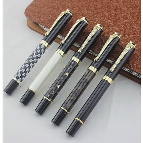 Jinhao 500 Luxury Metal Ink Pens Black and Gold Clip 0.5mm School Supplies Office Supplies stationery set Fountain Pen Gift box
