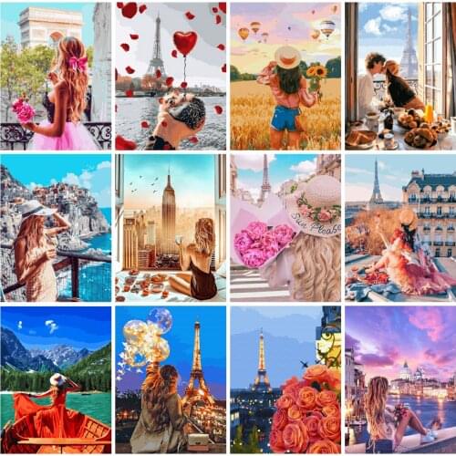 EverShine Painting By Numbers Girl Handmade Art Coloring By Numbers Portrait Drawing Canvas Home Decor