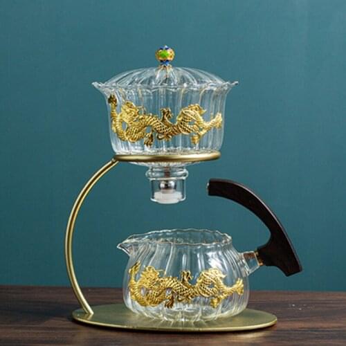 Creative Zen set dragon glass lazy tea set Set Kung Fu tea tray tea cup automatic tea infuser safe packaging