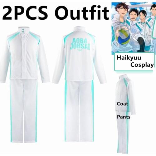 Haikyuu Cosplay Jacket Anime Volleyball Sportswear Karasuno Nekoma Aoba Johsai Fukurodani Inarizaki High School Uniform Costume