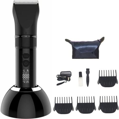 Barber Electric Hair Clipper Rechargeable Hair Trimmer Titanium Ceramic Blade LCD Display Salon Men Hair Cutting Machine