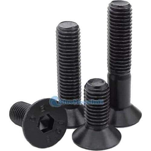 50 Pcs/ Lot Metal M6 Flat head Screw Hexagon screws bolt Hex Socket Hardware fitting Carbon steel Accessories