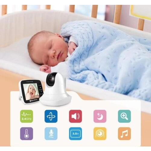 Smart SM935 3.5 inch Baby Monitor Infrared Night Vision Wireless Video Color Monitor With Lullaby Remote Pan-Tilt-Zoom Talk Back