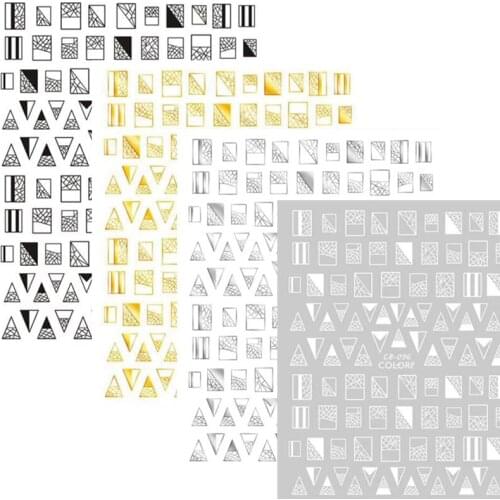 Newest CB sereis CB-096 triangle rectangle 3d nail art sticker nail decal stamping export japan