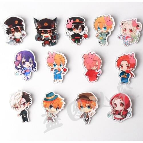 LOVELY Anime Toilet-bound Acrylic Badges Kawaii Badge Icons on The Backpack Badges for Clothes Handbag Pin Brooch Y28