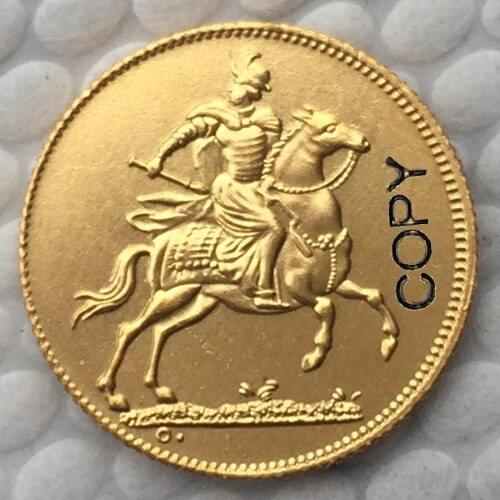 24 K gold plated Poland 1697 COIN COPY 19.4mm