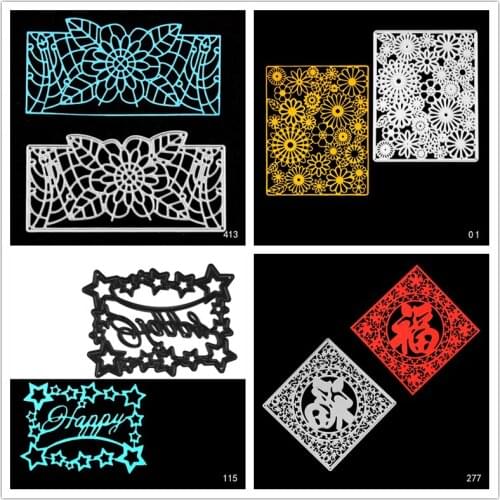 AZSG Rectangle style flower leaves Cutting Dies for DIY Scrapbooking Decoretive Embossing Stencial DIY Decoative Card die cutter