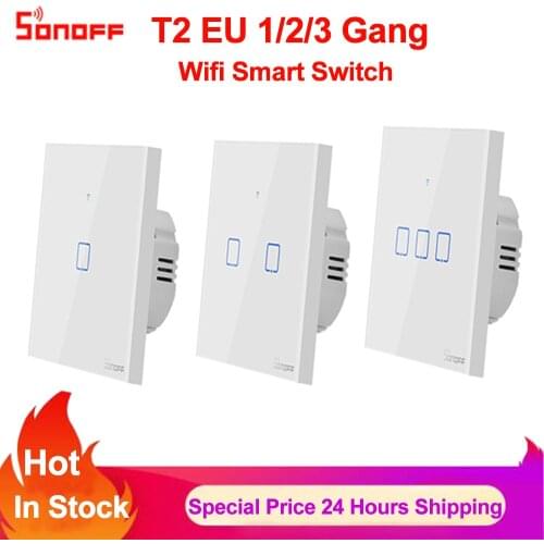 Sonoff TX T1 EU 1 2 3 Gang Smart Wifi Switch Smart Home Remote Control RF Wall Touch Light Switch Works with Alexa Google Home