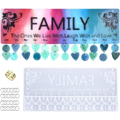 Silicone Mold Wall Calendar For DIY Crystal UV Epoxy Resin Casting Molds Handmade Crafts Jewelry Making Tools Home Decoration