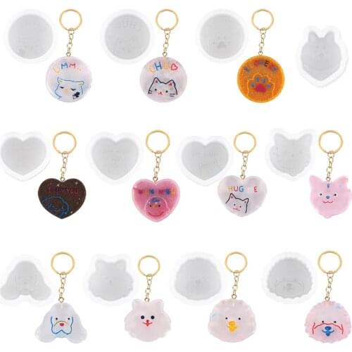 Cat Dog Pendant Silicone Resin Mold for Keychain Necklace Earring Jewelry Crafts Making Bag Decoration