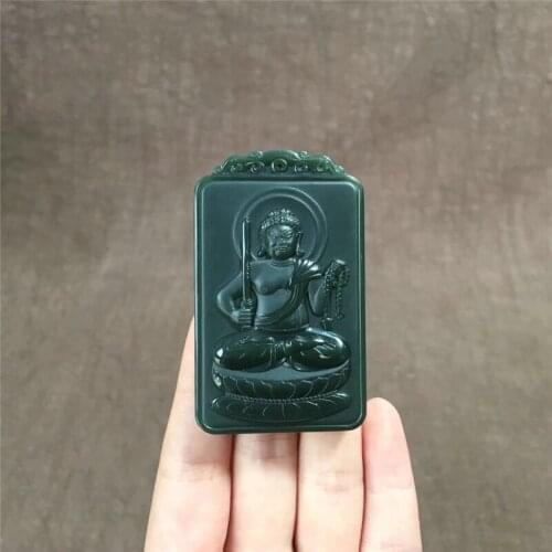 Xinjiang Hetian Yuqingyu does not move Mingwang brand pendant is a patron saint of chickent jewelry hp44