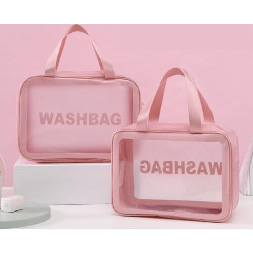 Women Portable Travel Storage Bag Transparent Waterproof Makeup Storage Pouch Large Organizer Toiletry Storage Kit Cosmetic