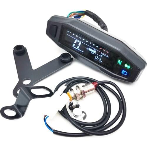 Universal Motorcycle LCD Speedometer Digital Odemeter Electric Injection and Carburetor Meter with Y bracket