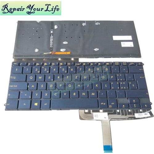 UX490 SW SF laptop keyboard for ASUS ZenBook 3 Deluxe UX490CA UX490UA Swiss backlit keyboard SN2561BL2 wholesales dropshipping