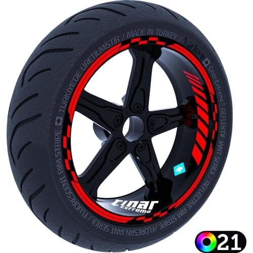Moto GP Inner Outer Rim Rim Set Tape Wheel Stripes Decals Sticker Reflective & Fluorescent Colors CinarExtreme