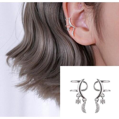 KISSLOVE Women Fashion Vintage Boho Moon Earrings Star Ear Clip Popular Lady Jewelry Party Gift Oorbellen Ear Cuff Clips